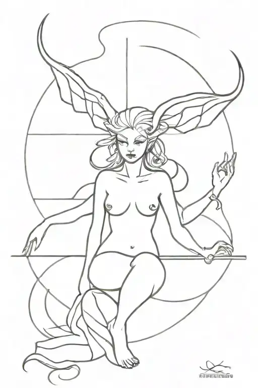 pheromone succubus symbol incorporating elements tattoo design idea