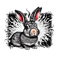 Fire Rabbit tattoo design idea