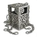 hellraiser puzzle box with chains breaking and bursting tattoo design idea