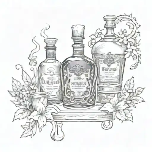 "until we meet again" toasting with crown royal  tattoo design idea