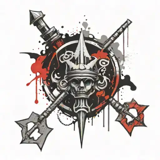 trishul trident with a mantra tattoo design idea