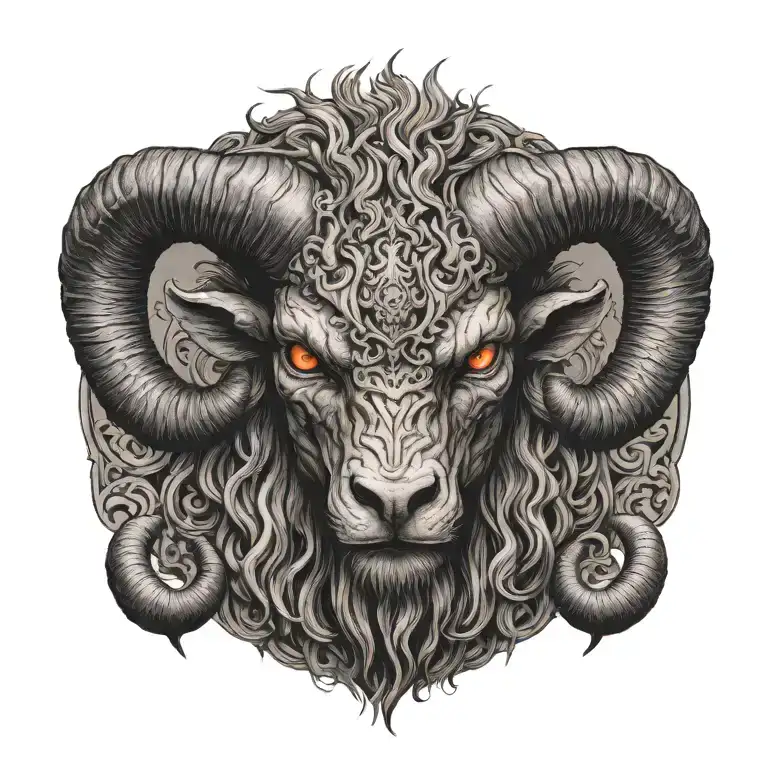 demon aries tattoo design idea