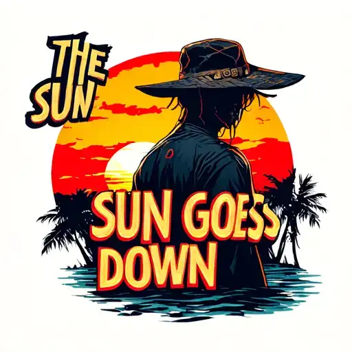 "the sun goes down" sunset tattoo design idea