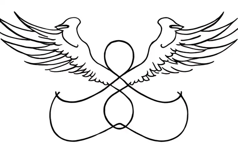 phoenix and infinity symbol intertwined tattoo design idea