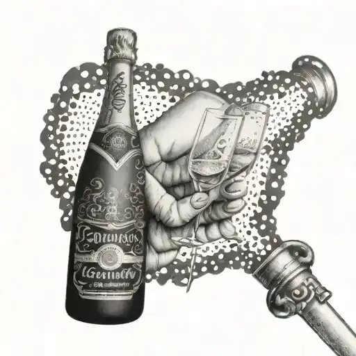 last case of champagne   tattoo design idea