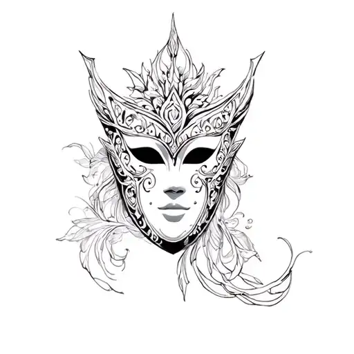 Venetian Mask tattoo design idea