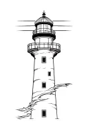 Lighthouse ocean tattoo design idea