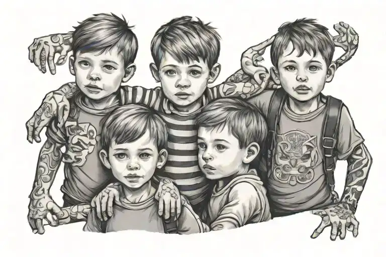 3 nephews tattoo design idea