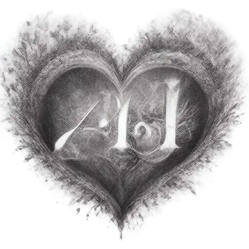 Initials AJ intertwined hearts tattoo design idea