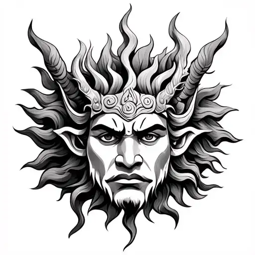 Rahu a god eat the sun  tattoo design idea