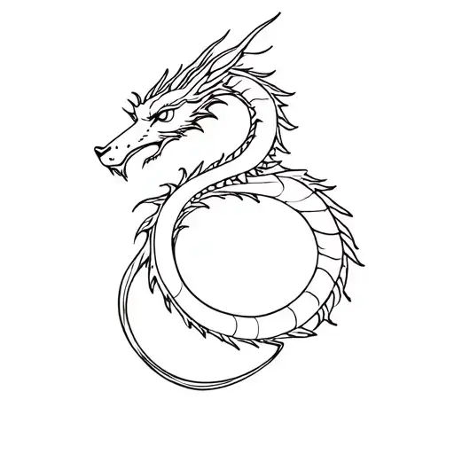 dragon and leo zodiac sign tattoo design idea