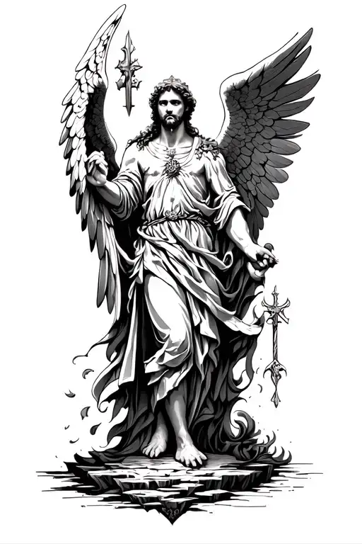 st archangel michael tattoo design idea