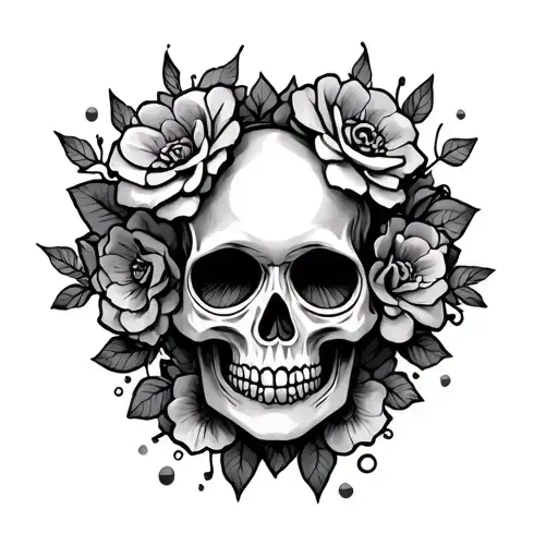Girly Skull tattoo design idea