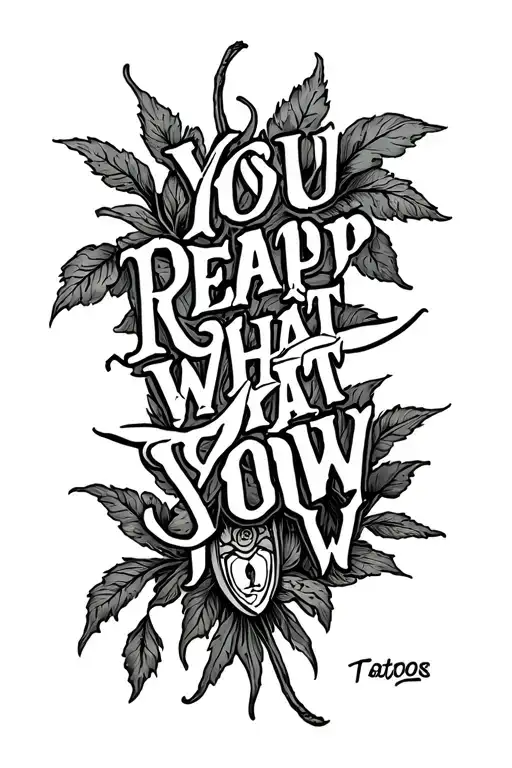 ak with the words you reap what you sow  tattoo design idea