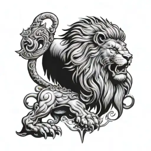 warrior lion maximus tattoo design idea