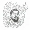 ice cube on fire flames tattoo design idea