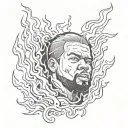 ice cube on fire flames tattoo design idea