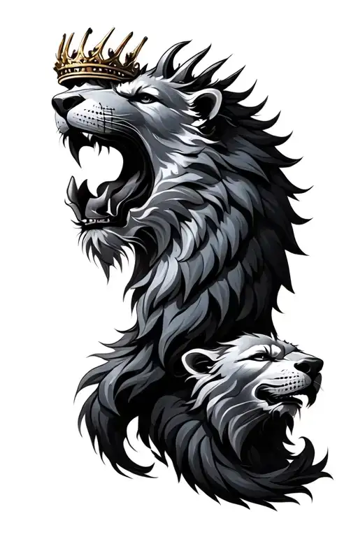 Löwe krone "Family" tattoo design idea