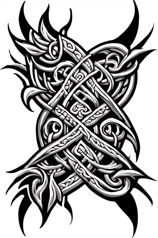 Celtic Samoan tribal full sleeve tattoo design tattoo design idea