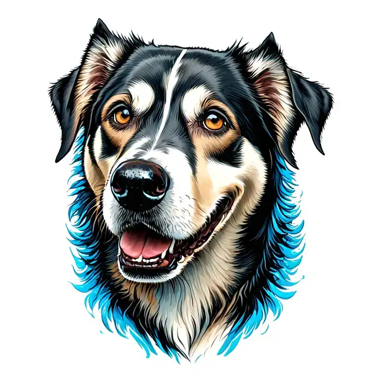husky blue tick coonhound tattoo design idea