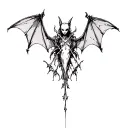 gothic bat flying tattoo design idea