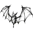 gothic bat flying tattoo design idea