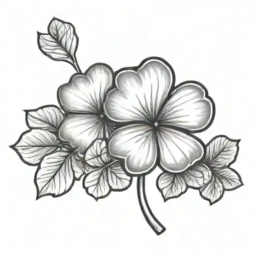 five leaf clover tattoo design idea