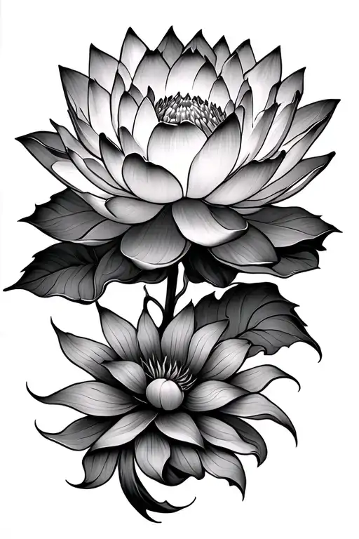 "Kalyani" lotus flower tattoo design idea