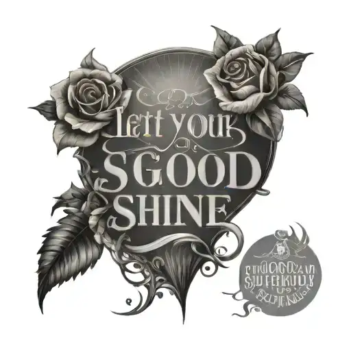 The words “let your like so shine before men that they see your good works and glorify your father, which are in heaven” tattoo design idea