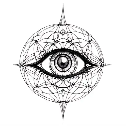 fractals, sacred geometry patterns, eye, third eye, shadowself, carl jung, common unconcious tattoo design idea