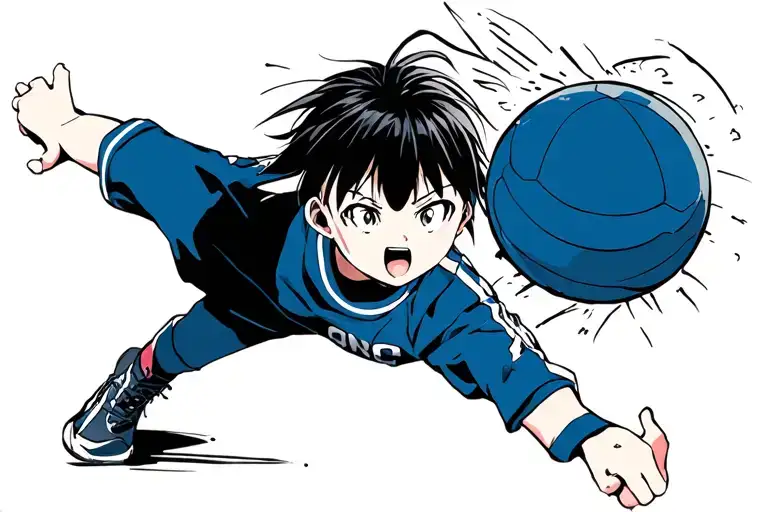 haikyuu hinata hitting a ball tattoo design idea