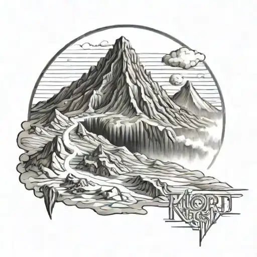 mount doom from lord of the rings tattoo design idea