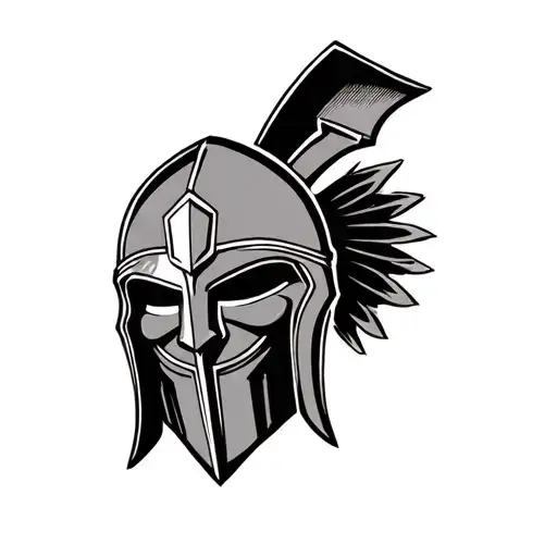 spartan helmet and vendetta mask tattoo design idea