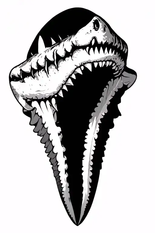 shark tooth tattoo design idea