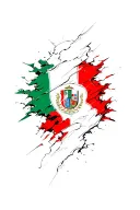 Italian flag ripping tattoo design idea