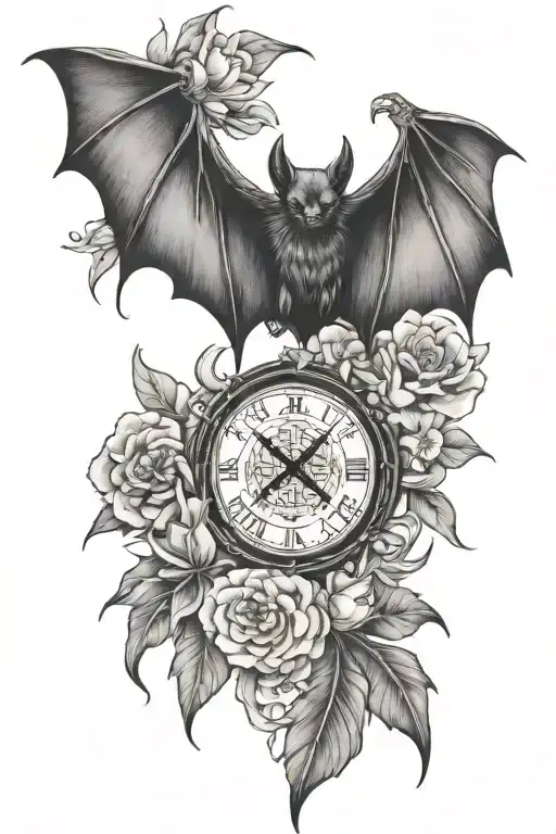 bat far east tattoo design idea