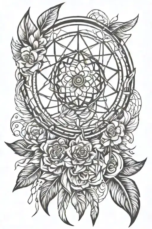 Mandela dreamcatcher thigh tattoo design tattoo design idea