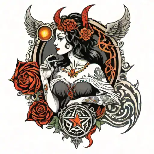 pagan, hecate goddess tattoo design idea