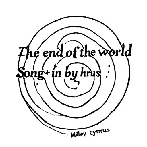 Make a Simple Motiv in fineline about the Song end of the world by miley cyrus  tattoo design idea