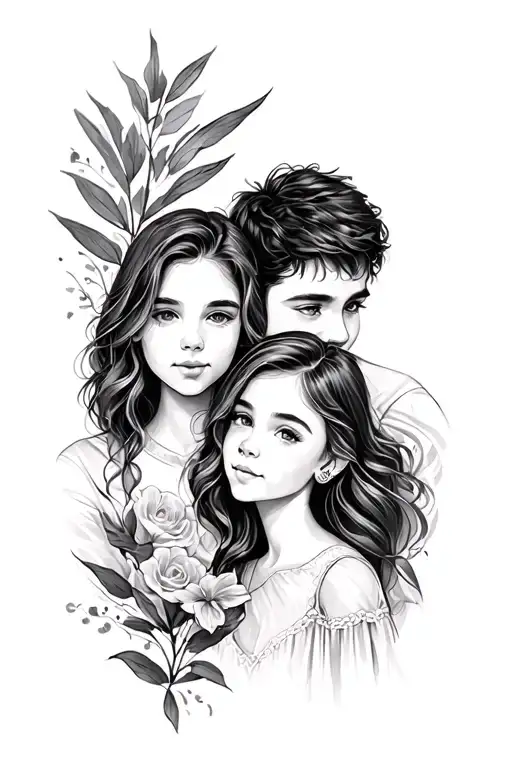 Father Daughter tattoo design idea