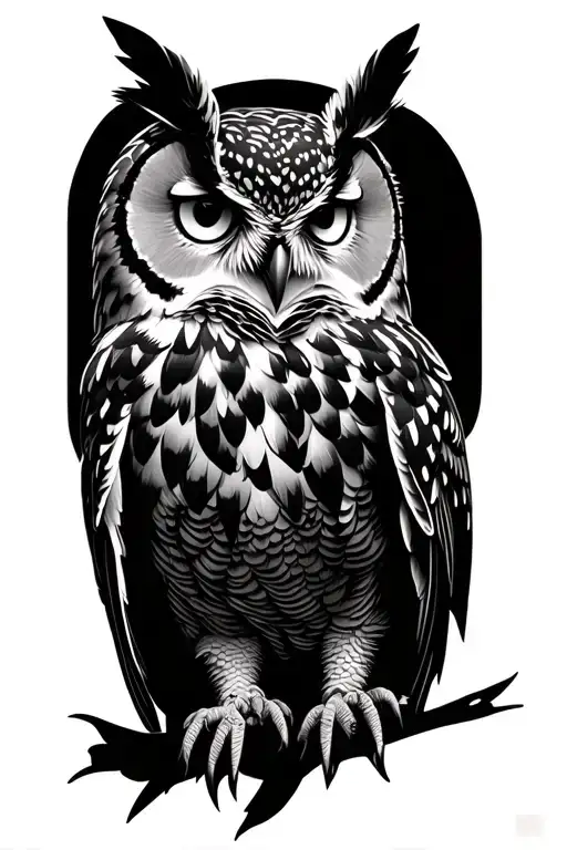 great horned owl tattoo design idea