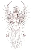hecate goddess organic structure tattoo design idea