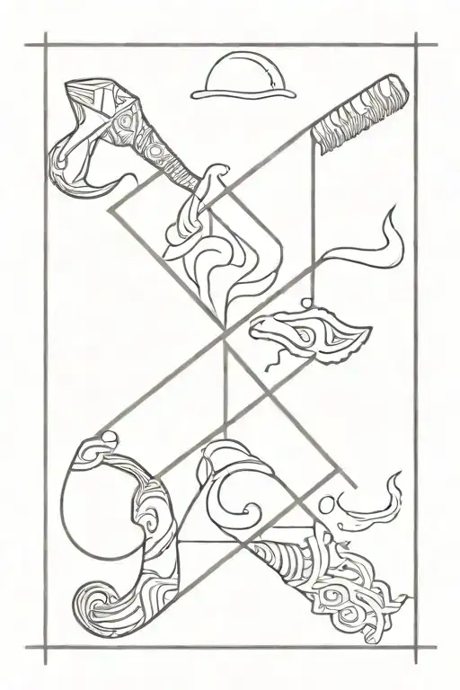 Yemanja's mirror and Xando's axe tattoo design idea