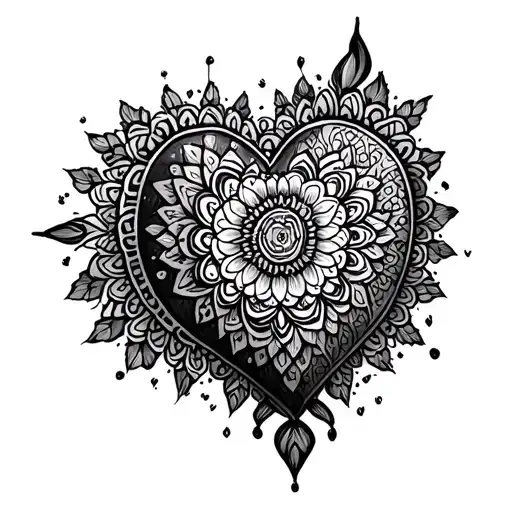 Mandala Heart tattoo design idea