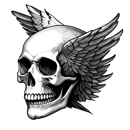 Dove Skull tattoo design idea