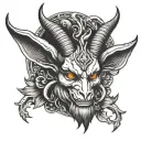 baphomet head full back tattoo tattoo design idea