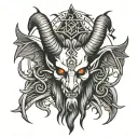 baphomet head full back tattoo tattoo design idea