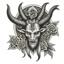 baphomet head full back tattoo tattoo design idea