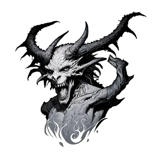 dark empath demon tattoo design idea