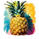 upside down pineapple tattoo design idea